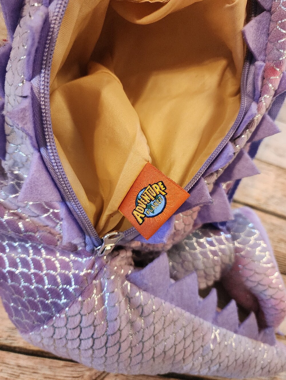 Adventure Planet Purple Sequin Alligator Backpack w/ Adjustable Straps - Picture 3 of 5